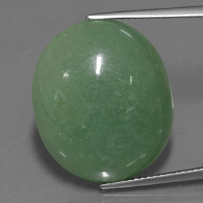 24.45 ct Green Aventurine Gemstone, Aventurine Gem in Oval Cabochon Shape for Sale.