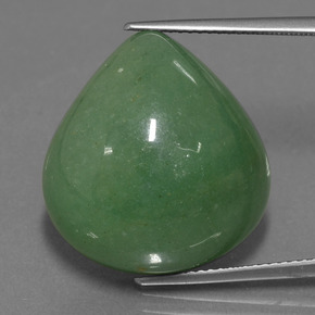 31.37 ct Green Aventurine Gemstone, Aventurine Gem in Pear Cabochon Shape for Sale.