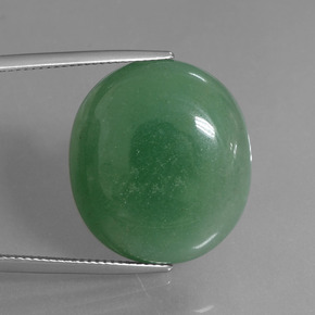 27.84 ct Green Aventurine Gemstone, Aventurine Gem in Oval Cabochon Shape for Sale.