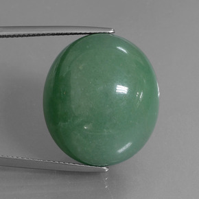 47.19 ct Green Aventurine Gemstone, Aventurine Gem in Oval Cabochon Shape for Sale.