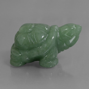 292.50 ct Green Aventurine Gemstone, Aventurine Gem in Carved Turtle Shape for Sale.