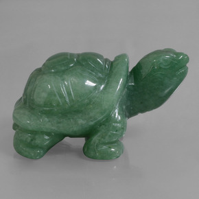 484.53 ct Green Aventurine Gemstone, Aventurine Gem in Carved Turtle Shape for Sale.