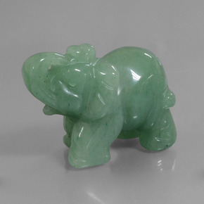 268.27 ct Green Aventurine Stone, Natural Aventurine in Carved Elephant Shape for Sale