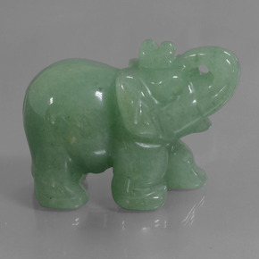 267.73 ct Green Aventurine Gemstone, Aventurine Gem in Carved Elephant Shape for Sale.