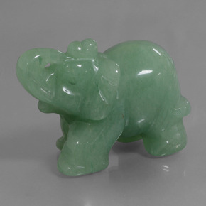 267.73 ct Green Aventurine Stone, Natural Aventurine in Carved Elephant Shape for Sale