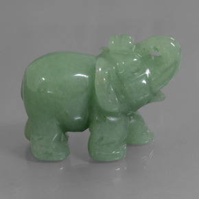 247.87 ct Green Aventurine Gemstone, Aventurine Gem in Carved Elephant Shape for Sale.
