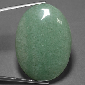 88.68 ct Green Aventurine Gemstone, Aventurine Gem in Oval Cabochon Shape for Sale.