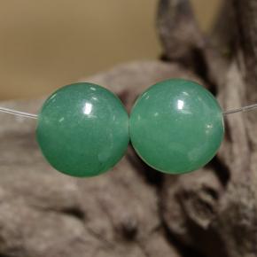 7.19 ctw Green Aventurine Gemstones, Aventurine Gems in Drilled Sphere Shape for Sale.