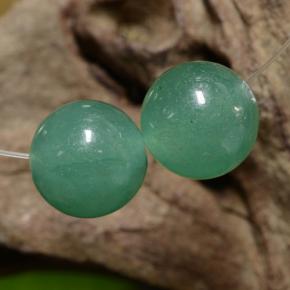 7.23 ctw Green Aventurine Gemstones, Aventurine Gems in Drilled Sphere Shape for Sale.