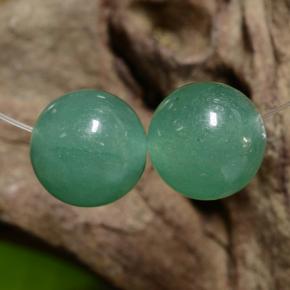 7.23 ctw Green Aventurine Stones, Natural Aventurine in Drilled Sphere Shape for Sale