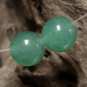 7.18 ctw Green Aventurine Gemstones, Aventurine Gems in Drilled Sphere Shape for Sale.