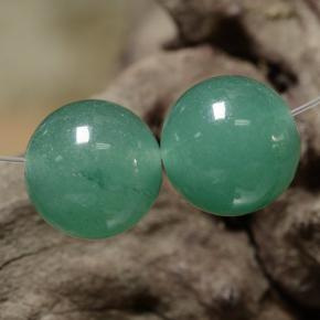 7.40 ctw Green Aventurine Gemstones, Aventurine Gems in Drilled Sphere Shape for Sale.