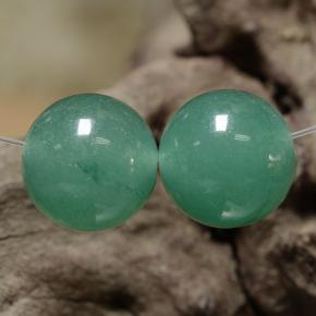 7.40 ctw Green Aventurine Stones, Natural Aventurine in Drilled Sphere Shape for Sale