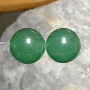 23.04 ct Green Aventurine Gemstone, Aventurine Gem in Drilled Sphere Shape for Sale.