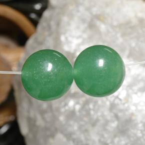 23.25 ctw Green Aventurine Gemstones, Aventurine Gems in Drilled Sphere Shape for Sale.