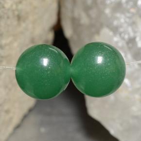 23.11 ctw Green Aventurine Gemstones, Aventurine Gems in Drilled Sphere Shape for Sale.