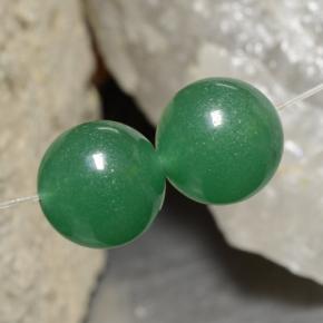 23.11 ctw Green Aventurine Stones, Natural Aventurine in Drilled Sphere Shape for Sale