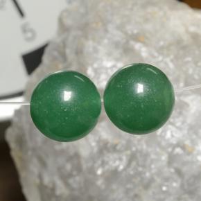 22.98 ctw Green Aventurine Gemstones, Aventurine Gems in Drilled Sphere Shape for Sale.