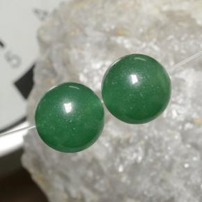 22.98 ctw Green Aventurine Stones, Natural Aventurine in Drilled Sphere Shape for Sale