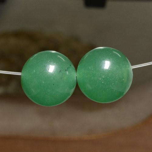 Warm Green Aventurine Gem - 11.4ct Drilled Sphere (ID: 469920)