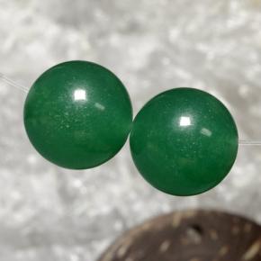 23.10 ctw Green Aventurine Stones, Natural Aventurine in Drilled Sphere Shape for Sale