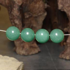 28.22 ctw Green Aventurine Stones, Natural Aventurine in Drilled Sphere Shape for Sale