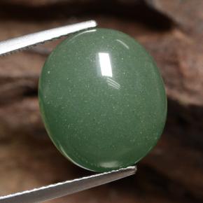 8.82 ct Green Aventurine Gemstone, Aventurine Gem in Oval Cabochon Shape for Sale.