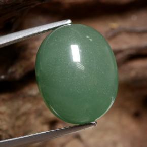 14.05 ct Green Aventurine Gemstone, Aventurine Gem in Oval Cabochon Shape for Sale.