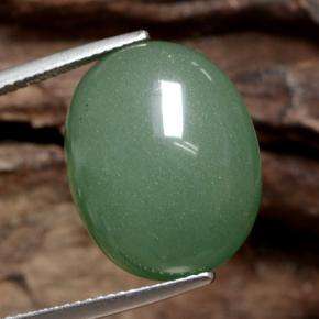17.30 ct Green Aventurine Gemstone, Aventurine Gem in Oval Cabochon Shape for Sale.