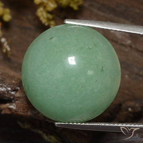 24.39 ct Green Aventurine, 19.8 mm Round Cut From Brazil, Photo A