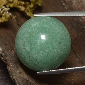 25.10 ct Green Aventurine Gemstone, Aventurine Gem in Round Cabochon Shape for Sale.