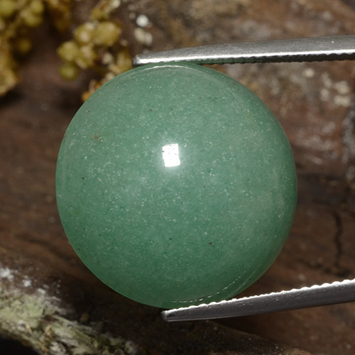 Moss Green Aventurine Gem - 23.8ct Round Cabochon (ID: 483844)