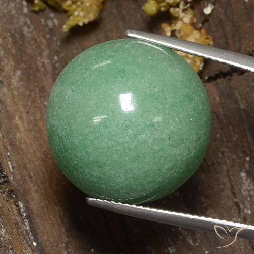 23.68 ct Green Aventurine, 19.5 mm Round Cut From Brazil, Photo A