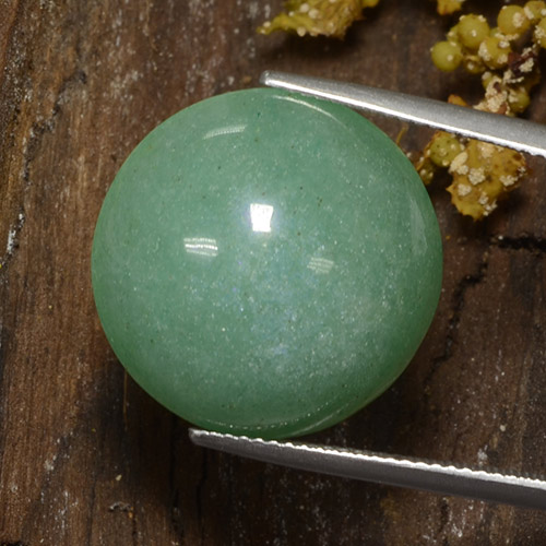 Pale Moss Green Авантюрин Камень - 22.7ct Круглый Кабошон (ID: 483945)