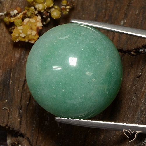 28.16 ct Green Aventurine, 20.4 mm Round Cut From Brazil, Photo A