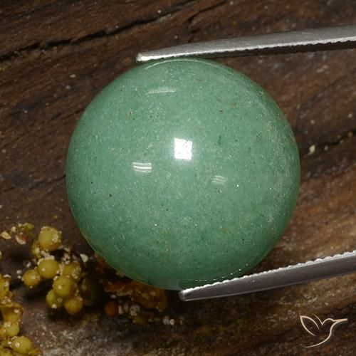 24.56 ct Green Aventurine, 19.8 mm Round Cut From Brazil, Photo A