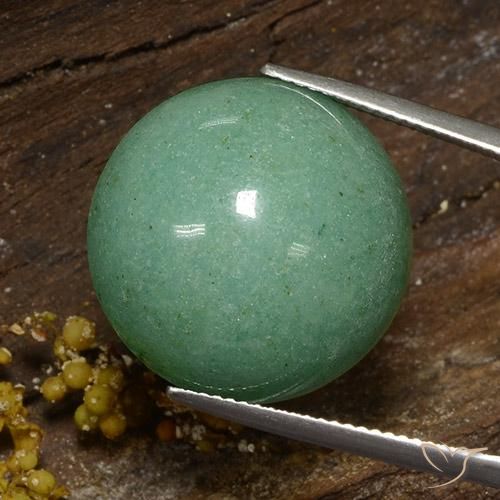 24.56 ct Green Aventurine Stone, Natural Aventurine in Round Cabochon Shape for Sale