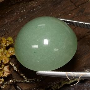 Aventurine Gemstone in 24.9 mm Size for Sale, Aventurine Stone in Warm Moss Green Color