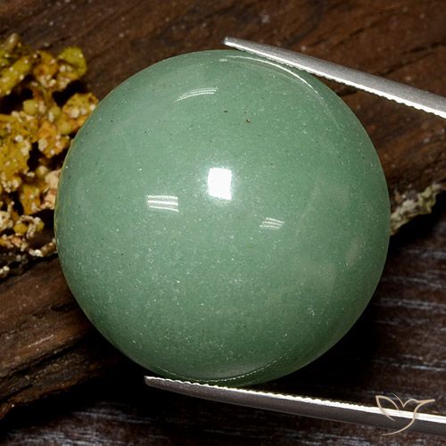 80.17 ct Green Aventurine, 29.5 mm Round Cut From Brazil, Photo A