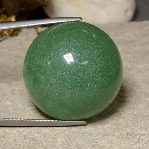 47.24 ct Green Aventurine, 24.4 mm Round Cut From Brazil, Photo A