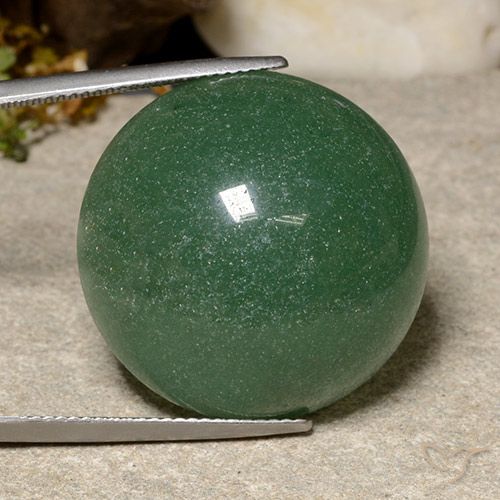 47.09 ct Green Aventurine, 24.5 mm Round Cut From Brazil, Photo A