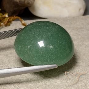 Aventurine Gemstone in 24.5 mm Size for Sale, Aventurine Stone in Medium Green Color