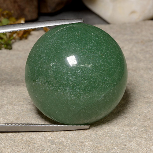 Pine Green Aventurine Gem - 44.8ct Round Cabochon (ID: 485122)