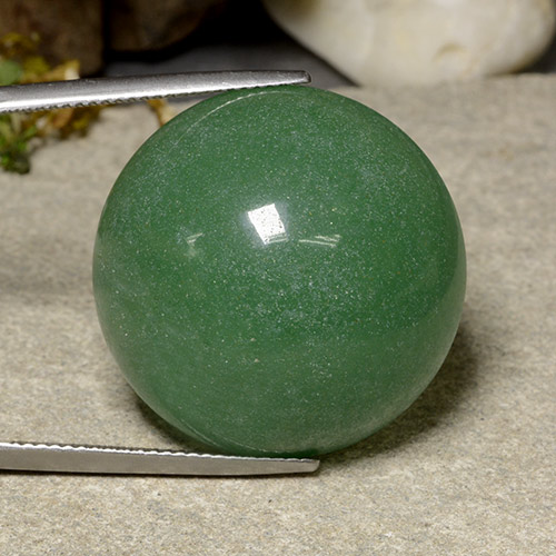 Medium Green Aventurine Gem - 47.5ct Round Cabochon (ID: 485124)