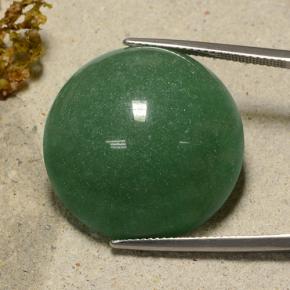 47.36 ct Green Aventurine Gemstone, Aventurine Gem in Round Cabochon Shape for Sale.