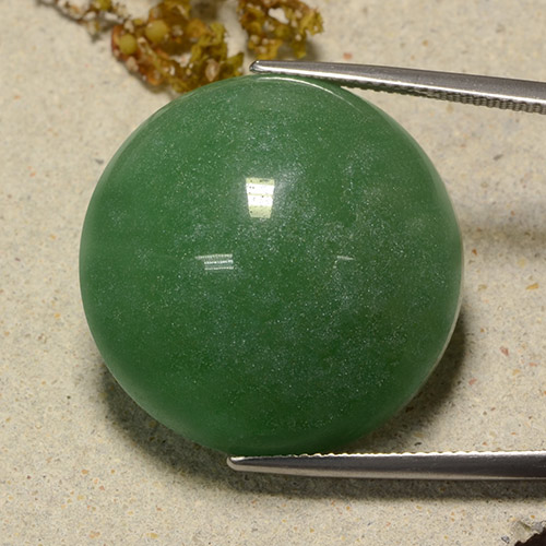 パイングリーン アベンチュリン 宝石 - 48.9ct ラウンドカボション (ID: 485210)