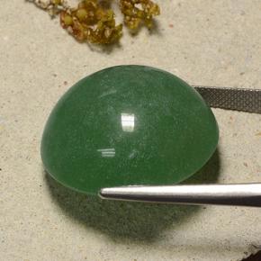 Aventurine Gemstone in 24.6 mm Size for Sale, Aventurine Stone in Pine Green Color