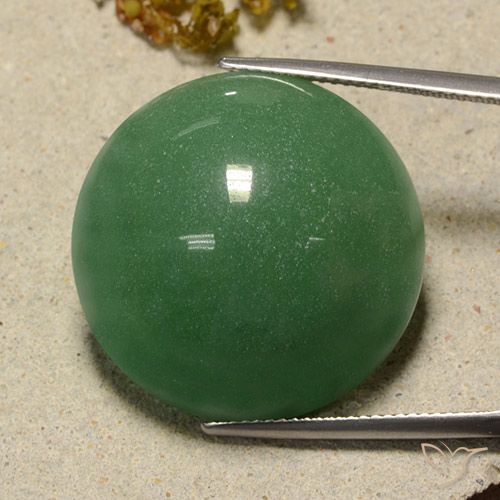 47.08 ct Green Aventurine, 24.5 mm Round Cut From Brazil, Photo A