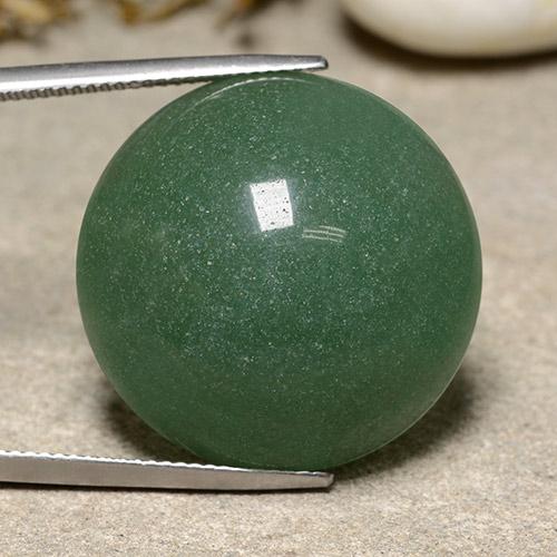 43.20 ct Green Aventurine Gemstone, Aventurine Gem in Round Cabochon Shape for Sale.