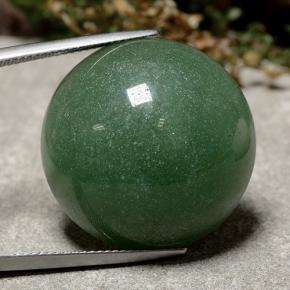 Deep Green Aventurine Gem - 44.9ct Round Cabochon (ID: 485416)